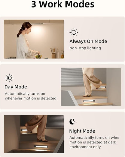 EZVALO 14.5 inch Under Cabinet Lighting, 3200mAh Rechargeable Motion Sensor - Image 3