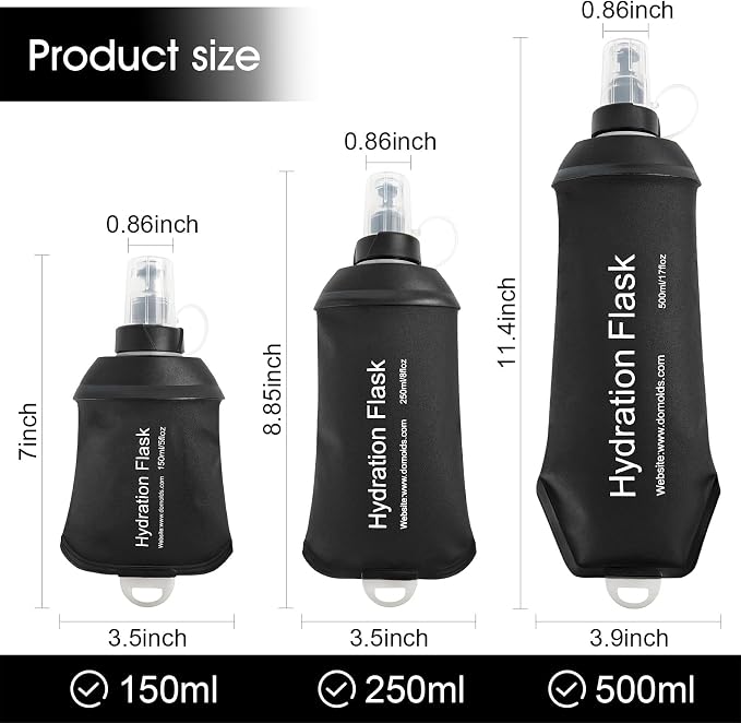 WILDREEDS 250ml Soft Flask, TPU Collapsible Soft Water Bottle - Image 5