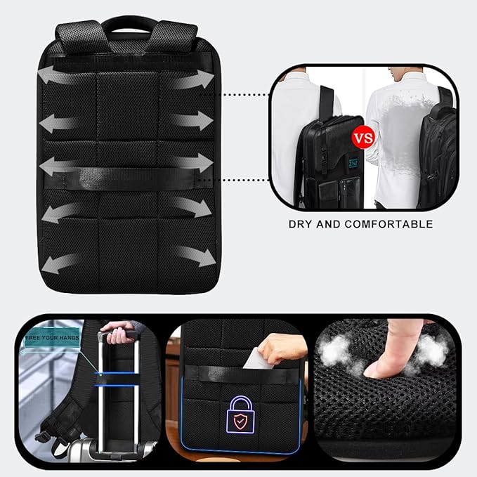 ZINZ Laptop Backpack 15 15.6 16 Inch, Expandable Computer Rucksack - Image 5