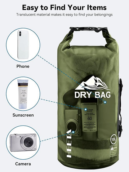 HEETA Dry Bag Waterproof for Women Men, 5L/10L/20L/30L/40L Roll Top Lightweight - Image 7
