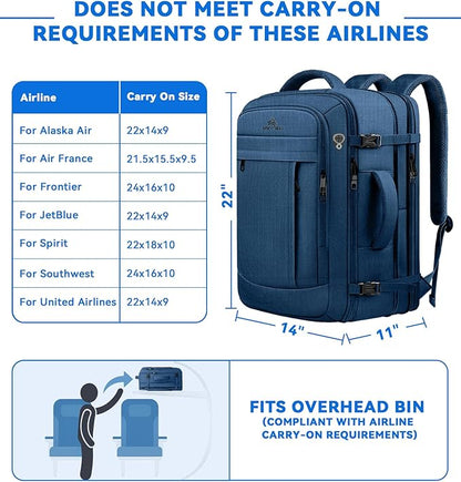 AREYTECO 60L Big Capacity Carry On Laptop Backpack Large Travel Backpack - Image 2