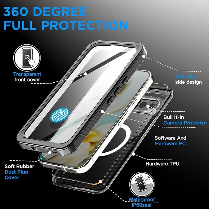 AICase for Google Pixel 9a Case Waterproof Clear - Image 2
