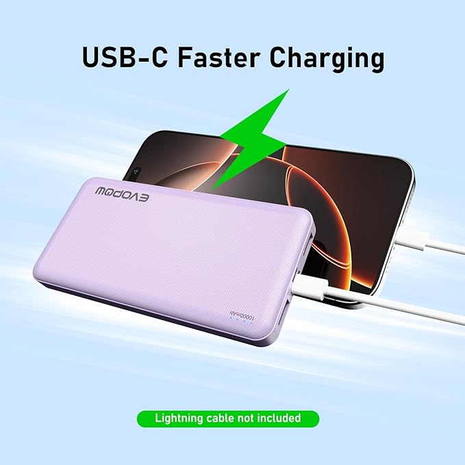 2-Pack Portable Charger, Slimmer 10000mAh Power Bank, Fast Charging Battery Pack - Image 3