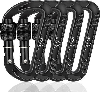BEIFENG Heavy Duty Lightweight Locking Carabiner Clips D Ring by BEIFENG