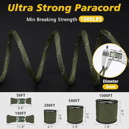 X XBEN Paracord Reflective 1000lb, 50/100/200/500/1000ft 4mm, 13 Strand - Image 5