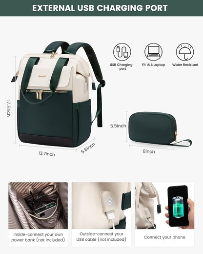 LOVEVOOK Laptop Backpack for Women, 15.6 Inch Work Laptop Bag - Image 4