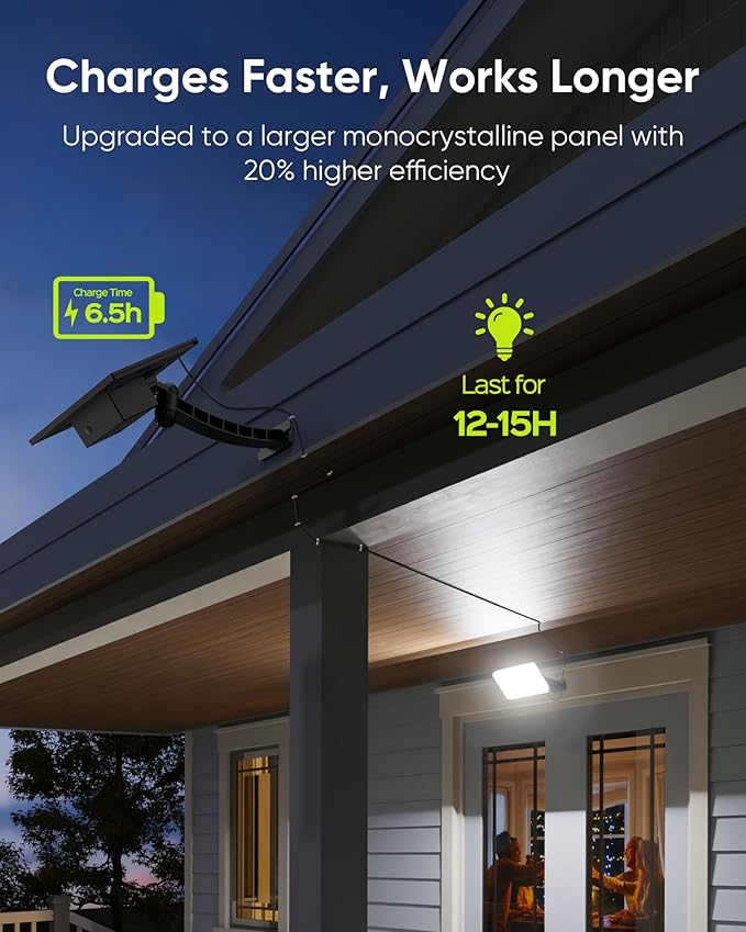 JACKYLED Solar Lights Outdoor 299 LED 1000 Lumens Bright Solar Wall Spotlight - Image 5