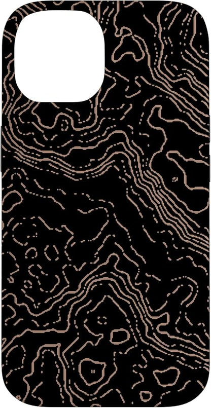 Topography Black & Brown Abstract Pattern Topographic Map Case by Unknown