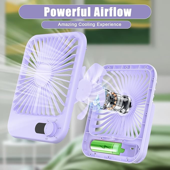 Small Fan Portable, 6.8 Inch Quiet Desk Fan Rechargeable - Image 5