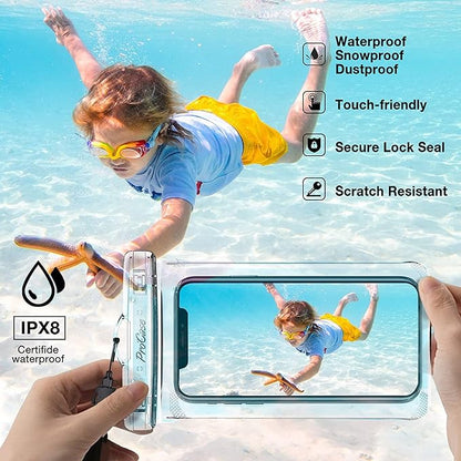 ProCase 2 Pack Waterproof Phone Pouch, Underwater Phone Case Up to 7", Dry Bag - Image 3