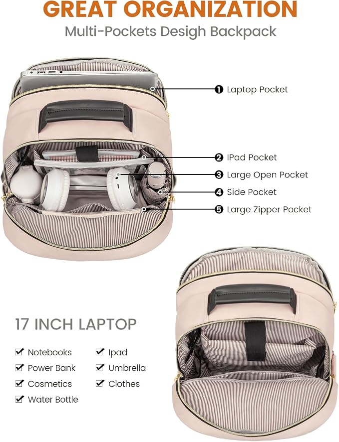 LOVEVOOK Laptop Backpack for Women, Travel Computer Work Bags - Image 3