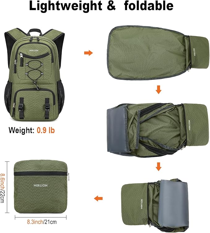 Nerlion Lightweight Foldable 35L Hiking Backpack Travel Backpack - Image 4