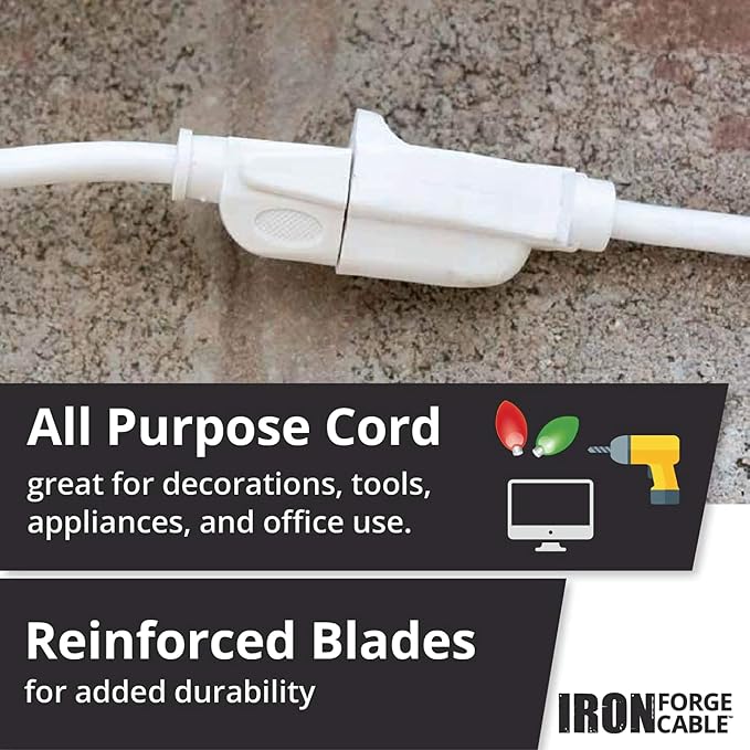 Iron Forge Cable Weatherproof 2 Pack 10 Ft Outdoor Extension Cord - Image 7