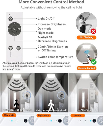 2 Pack Rechargeable Motion Sensor Ceiling Lights - Image 6