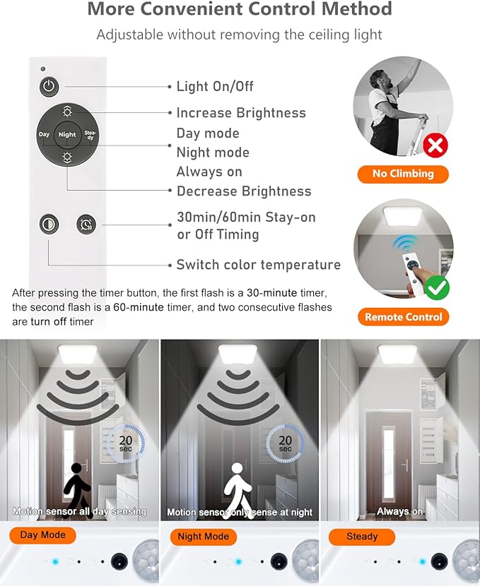 Rechargeable Motion Sensor Ceiling Light - Image 6