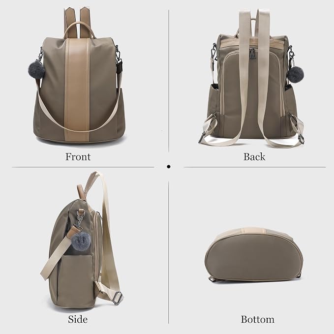 PINCNEL Women Backpack Purse Waterproof Nylon Anti-theft Rucksack Lightweight - Image 6