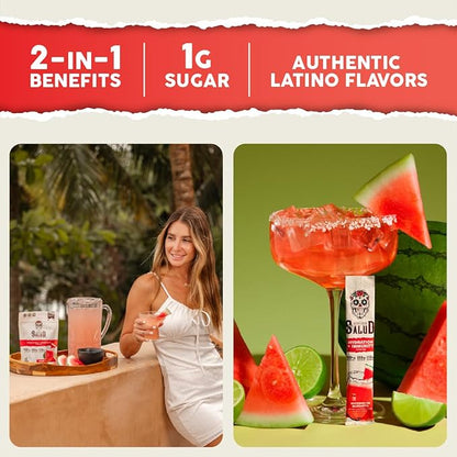 Salud 2-in-1 Hydration Packets + Immunity Electrolytes Powder, Watermelon - Image 2