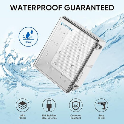 TICONN Outdoor Electrical Box Waterproof, Junction Box IP67 ABS Plastic - Image 2