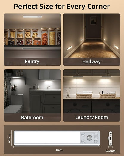 EZVALO 8" Under Cabinet Lighting, 2400mAh Rechargeable Motion Sensor Light - Image 6