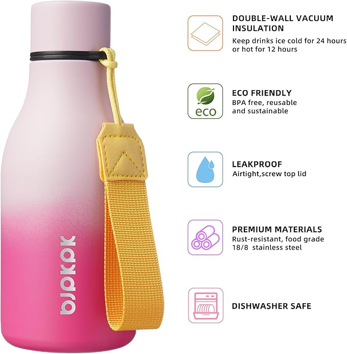 BJPKPK Insulated Water Bottles, 12oz Stainless Steel Metal Water Bottle - Image 2