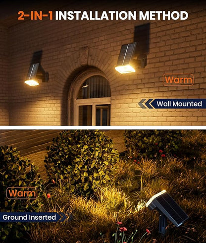 2-Pack Solar Lights Outdoor Waterproof IP67, 3 Color Modes - Image 9
