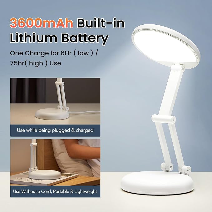 One Fire Cordless Desk Lamp, Dimmable Small Battery Powered Lights, 3600mAh - Image 9