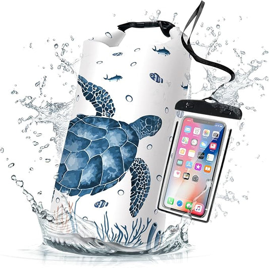 Waterproof Dry Bag, Roll Top Sea Turtle Coral Starfish Small Waterproof by Cliduli