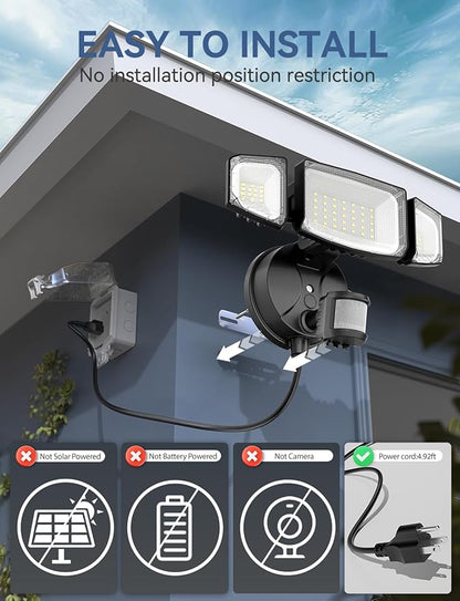 Olafus 50W Motion Sensor Outdoor Light Plug in, Motion Flood Light Dusk to Dawn - Image 2