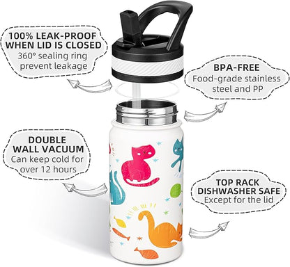 Fanhaw 14 Oz Kids Insulated Water Bottle - Image 2