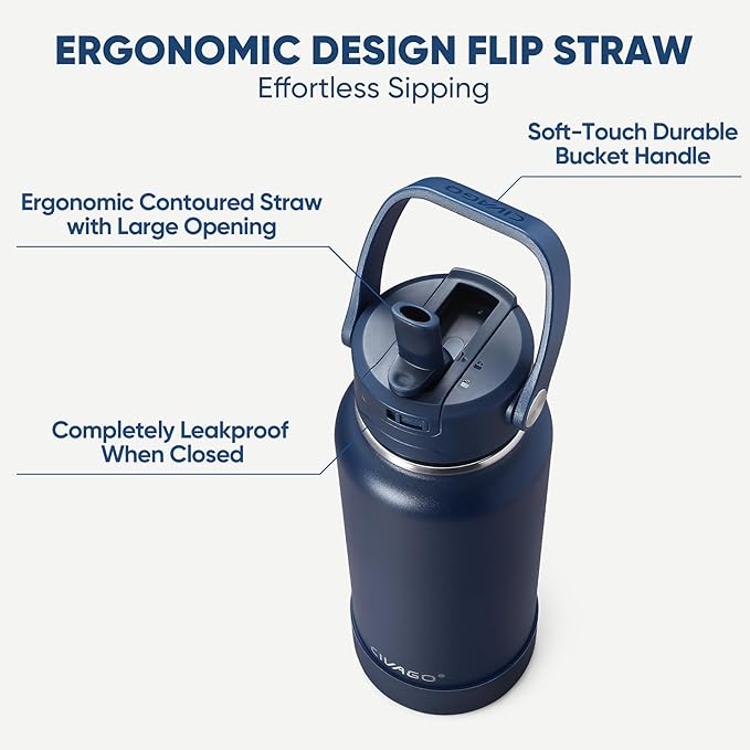 CIVAGO 64 oz Insulated Stainless Steel Water Bottle - Image 2