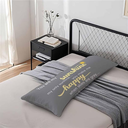Decorative Body Pillow Covers 20x54inch Motivational Quote, You are My Sunshine - Image 7