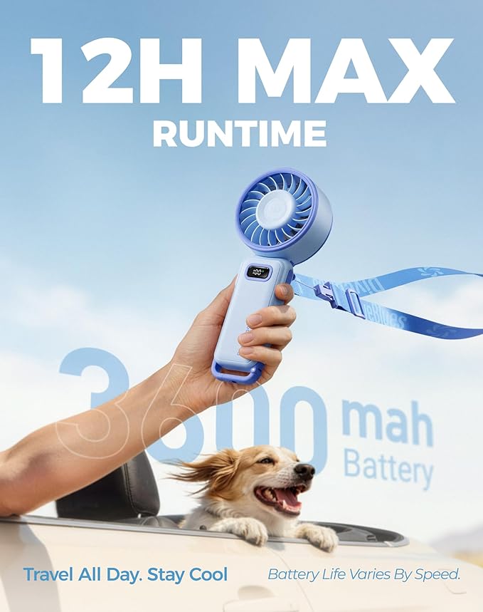 Diveblues Portable Turbo Fan, 100 Speed Handheld Fan - Image 4