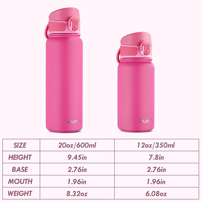 OLDLEY 12oz kids Water Bottle, Stainless Steel Insulated Water Bottle - Image 4