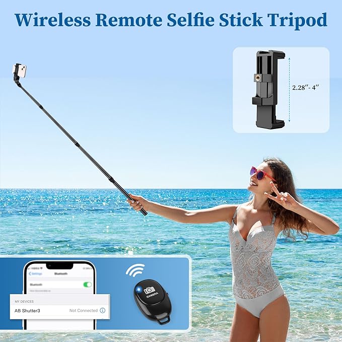 Nineigh Phone Tripod, Aluminum Alloy Selfie Stick Tripods, Compatible - Image 3