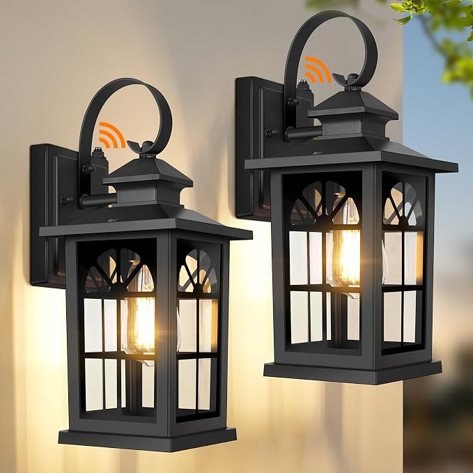 2-Pack Dusk to Dawn Outdoor Wall Light Fixtures, Aluminum Exterior Lighting - Image 8