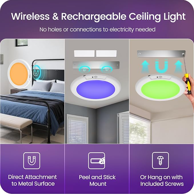 2 Pack Motion Sensor Rechargeable Shower Lights - Image 5