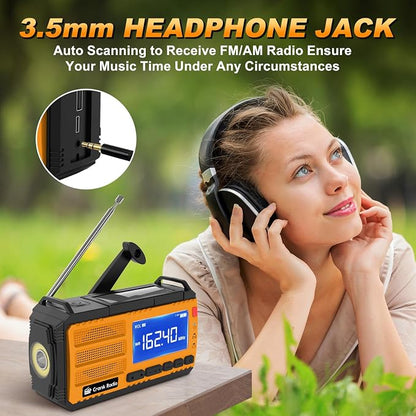 Emergency Crank Radio Solar Hand Crank Emergency Radio 37000mWh AM/FM NOAA - Image 7