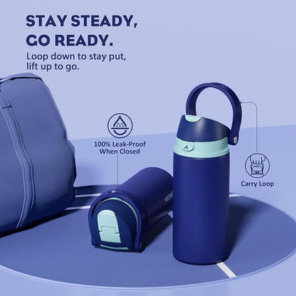 POWCAN 18 oz Insulated Stainless Steel Water Bottle: 2-in-1 Push-Button Spout & - Image 4