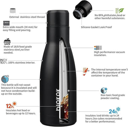 BJPKPK 12oz Water Bottles Stainless Steel Double Wall Vacuum Insulated Small - Image 3