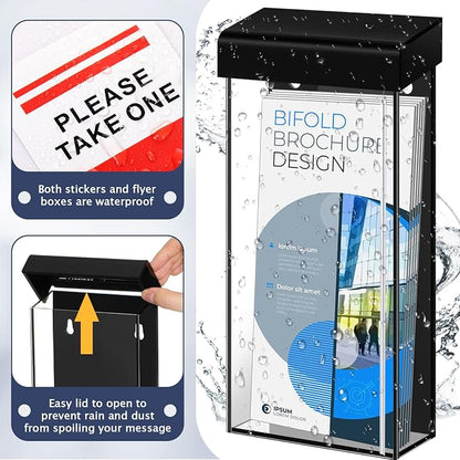 Remerry 1 Pcs Outdoor Brochure Holder 4 x 9 Inch Waterproof Wall Mount - Image 3