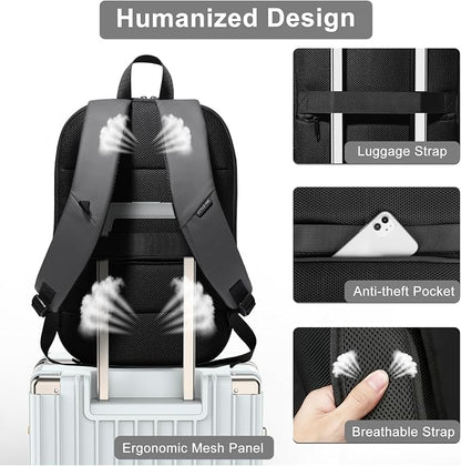 hk Business Backpack for Men 17 Inch, Slim & Expandable Waterproof Travel - Image 6