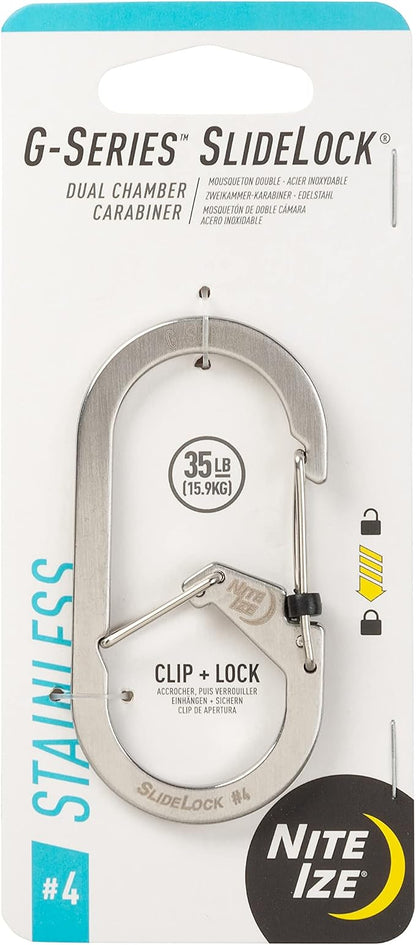 Nite IZE G-Series SlideLock #4 Dual Chamber Carabiner, Dual Security Carabiner by Nite+Ize