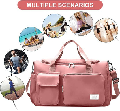 Suruid Gym Bag for Women Men, Travel Duffle Bag Large Capacity Carry On - Image 7