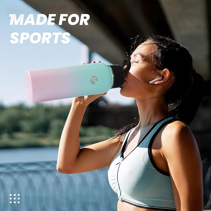 COKTIK 40oz Sports Water Bottle, Stainless Steel Water Bottle - Image 6
