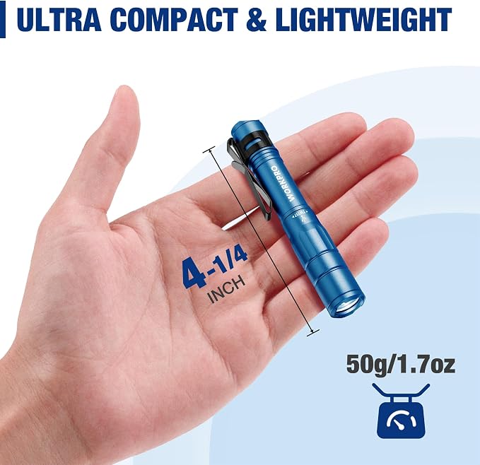 WORKPRO Rechargeable Pen Light, Mini Flashlight, 2 Pack Ultra-Compact EDC - Image 2