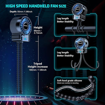 multifunctional USB rechargeable portable stroller small fan 4 speed 6600rpm - Image 5