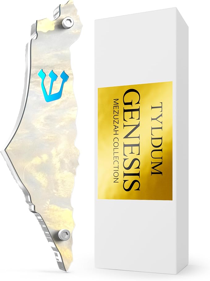 Genesis Mezuzah for Door – Modern Acrylic Mezuzah Case Without Kosher Scroll – by TYLDUM