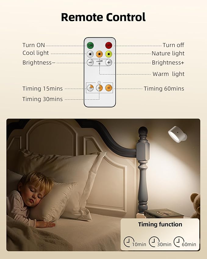 LED Wall Mounted Lights, Rechargeable Wall Sconces - Image 2