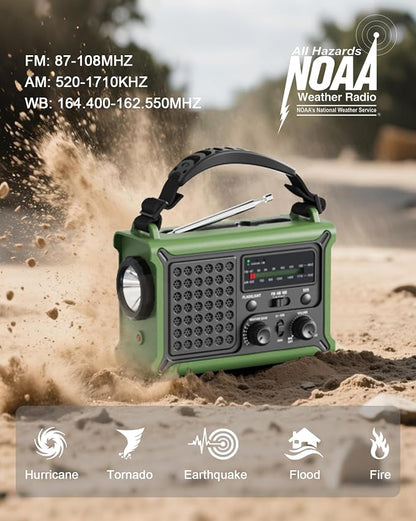 Emergency Weather Radio with Large Solar Panel, Efficient Hand Crank & Real - Image 7