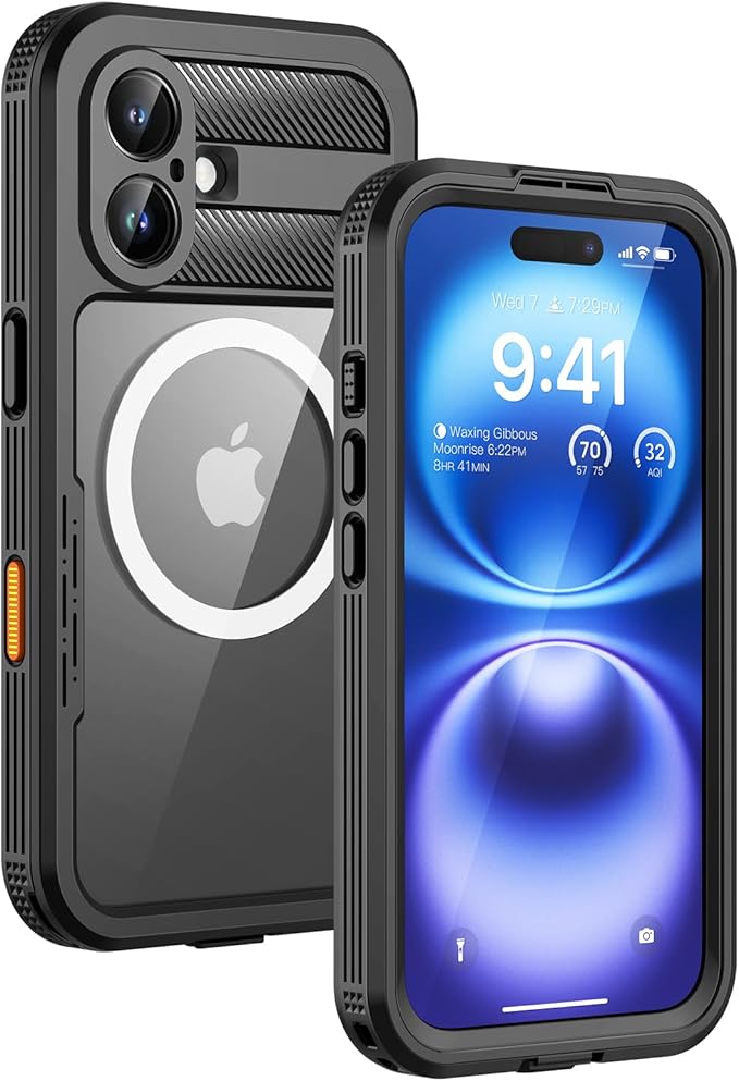 Lanhiem Magnetic for iPhone 16 Case, IP68 Waterproof Dustproof Case, Full Body by LanhiemHome